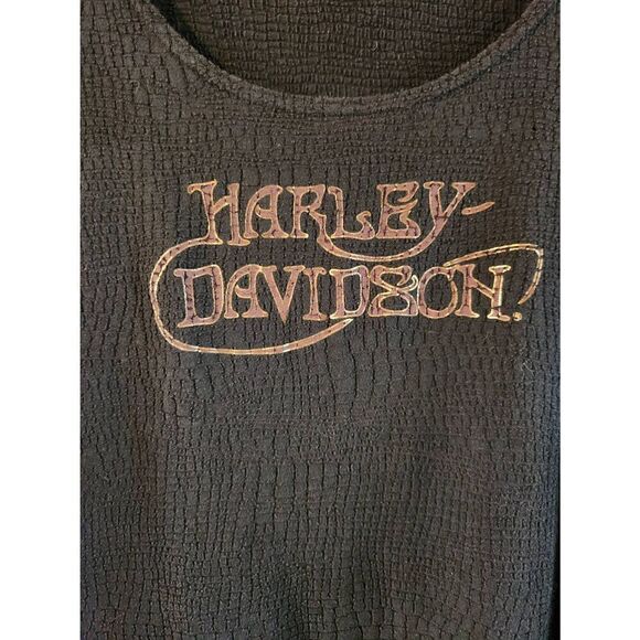 Harley-Davidson Womens See Through Peek-a-Boo Black short sleeved Size XL T Shir - Picture 1 of 4